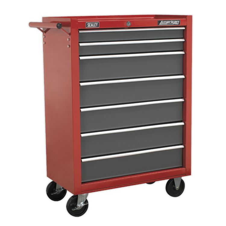 Sealey Rollcab 7 Drawer Ball-Bearing Slides Red/Grey