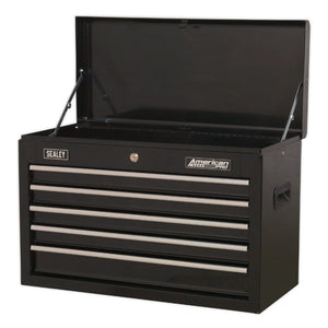 Sealey Topchest 5 Drawer Ball-Bearing Slides (35mm) - Black (Cylinder Lock)