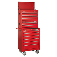 Load image into Gallery viewer, Sealey Topchest, Mid-Box &amp; Rollcab, 14 Drawer Stack - Red
