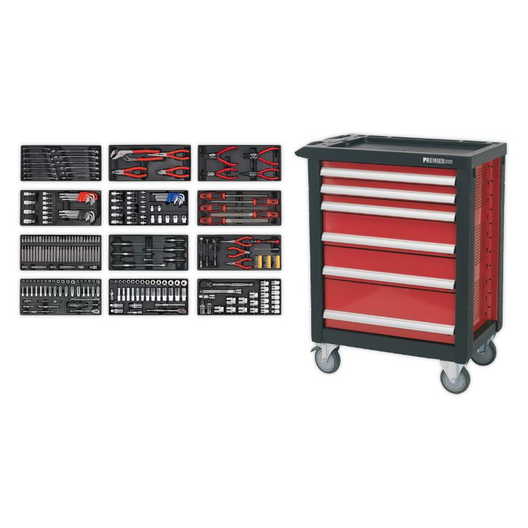 Sealey Rollcab 6 Drawer Ball-Bearing Slides & 298pc Tool Kit