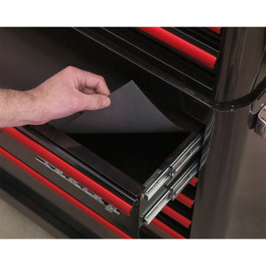Sealey Retro Style Topchest, Mid-Box & Rollcab Combination 10 Drawer Black, Red Anodised Drawer Pulls