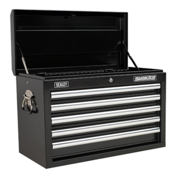 Sealey Topchest 5 Drawer Ball-Bearing Slides (45mm) - Black (Tumbler Lock)