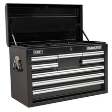Load image into Gallery viewer, Sealey Topchest &amp; Rollcab Combination 15 Drawer Ball-Bearing Slides - Black &amp; 148pc Tool Kit
