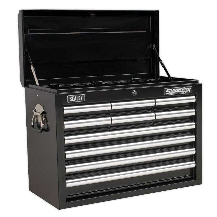 Sealey Topchest 10 Drawer Ball-Bearing Slides (45mm) - Black (660mm)