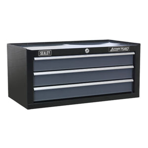 Sealey Mid-Box 3 Drawer Ball-Bearing Slides - Black/Grey (Siegen)
