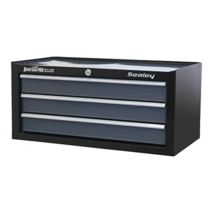 Sealey Mid-Box 3 Drawer Ball-Bearing Slides - Black/Grey (Siegen)