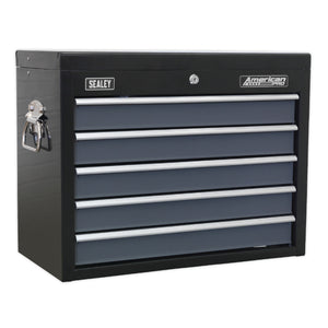 Sealey Topchest 5 Drawer Ball-Bearing Slides - Black/Grey (Siegen)