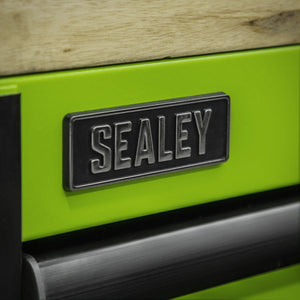 Sealey 15 Drawer 1549mm Mobile Trolley, Wooden Worktop, Hutch, 2 Drawer Riser & Side Locker