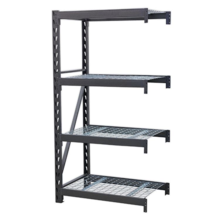 Sealey Heavy-Duty Racking Extension Pack, 4 Mesh Shelves 640kg Capacity Per Level (AP6372E)