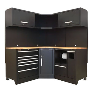 Sealey 1.7M Corner Storage System - Oak Worktop (Premier)
