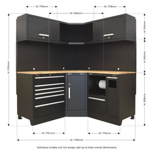 Sealey 1.7M Corner Storage System - Oak Worktop (Premier)