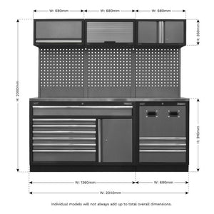 Sealey Modular Storage System Combo - Stainless Steel Worktop