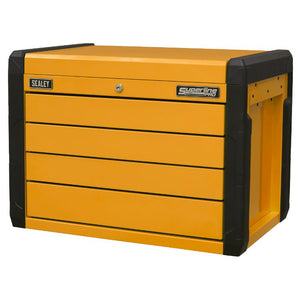 Sealey 4 Drawer Push-to-Open Topchest, Ball-Bearing Slides - Orange
