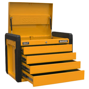 Sealey 4 Drawer Push-to-Open Topchest, Ball-Bearing Slides - Orange