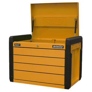 Sealey 4 Drawer Push-to-Open Topchest, Ball-Bearing Slides - Orange