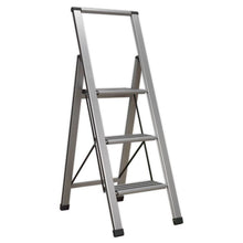 Load image into Gallery viewer, Sealey Aluminium Professional Folding Step Ladder 3-Step 150kg Capacity
