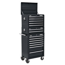 Load image into Gallery viewer, Sealey Topchest, Mid-Box &amp; Rollcab Combination, 14 Drawer Ball-Bearing Slides - Black

