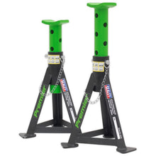 Load image into Gallery viewer, Sealey Trolley Jack 3 Tonne &amp; Axle Stands (Pair) 3 Tonne per Stand Combo - Green
