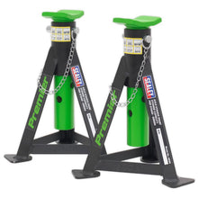 Load image into Gallery viewer, Sealey Trolley Jack 3 Tonne &amp; Axle Stands (Pair) 3 Tonne per Stand Combo - Green
