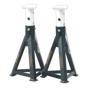 Sealey Trolley Jack 3 Tonne & Axle Stands (Pair) 3 Tonne per Stand Combo - Black/White