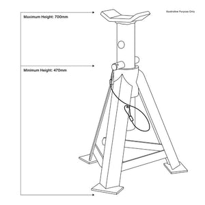 Sealey Axle Stands (Pair) 5 Tonne Capacity per Stand (AS5000M)