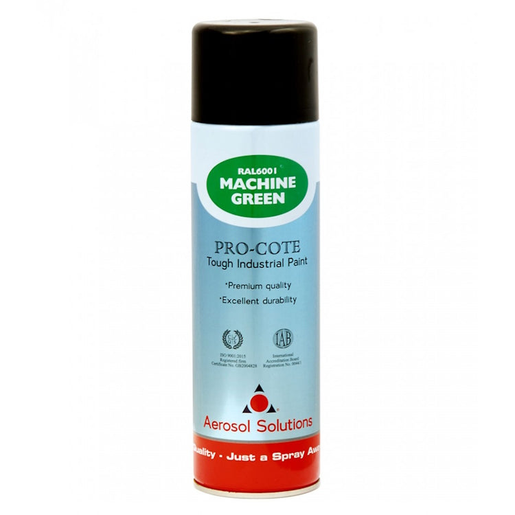 Aerosol Solutions PRO-COTE - Premium Quality Tough Industrial Acrylic Paint - RAL6001 Machine Green 500ml