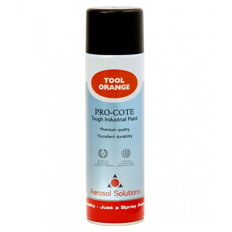 Aerosol Solutions PRO-COTE - Premium Quality Tough Industrial Acrylic Paint - Tool Orange 500ml