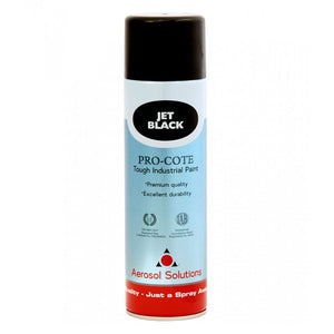Aerosol Solutions PRO-COTE - Premium Quality Tough Industrial Acrylic Paint - Jet Black 500ml