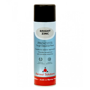 Aerosol Solutions PRO-COTE - Premium Quality Tough Industrial Paint - Bright Zinc 500ml
