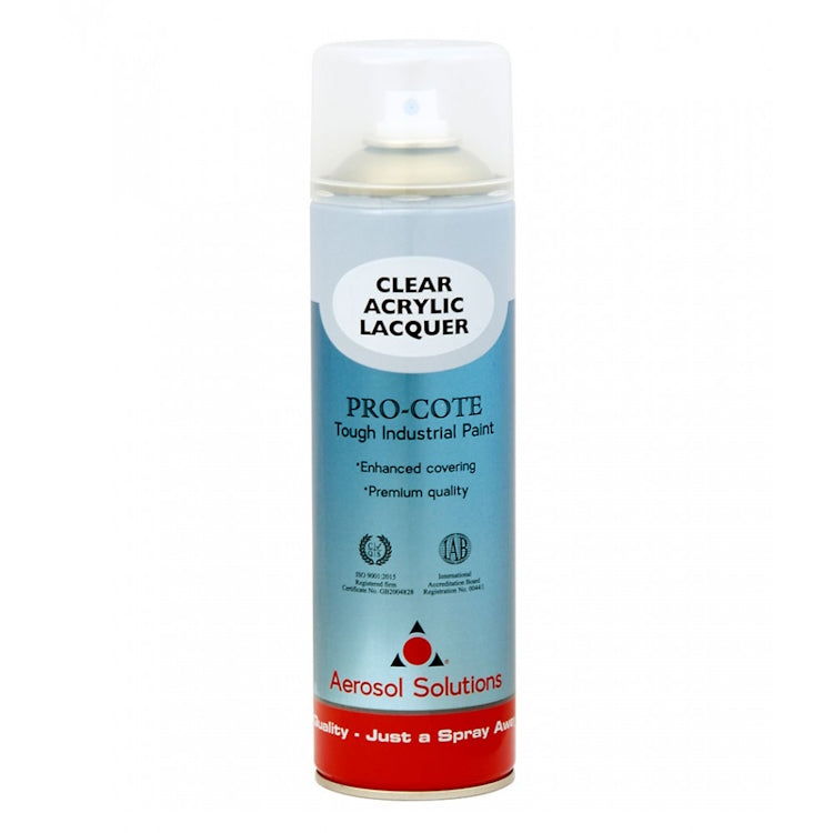 Aerosol Solutions PRO-COTE - Premium Quality Tough Industrial Acrylic Lacquer - Clear 500ml