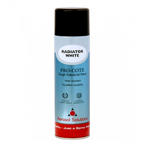Aerosol Solutions PRO-COTE - Premium Quality Tough Industrial High Temp Paint - Radiator White 500ml