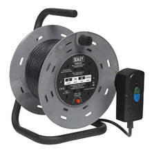 Load image into Gallery viewer, Sealey Cable Reel 4 x 230V 1.25mm² x 25M - Thermal Trip, RCD Plug
