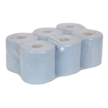 Load image into Gallery viewer, Sealey Paper Roll Blue 2-Ply Embossed 150M - Pack of 6
