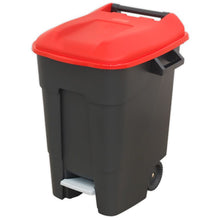 Load image into Gallery viewer, Sealey Refuse/Wheelie Bin, Foot Pedal 100L - Red
