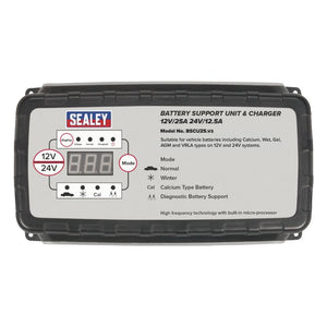 Sealey Battery Support Unit & Charger 12V-25A/24V-12.5A