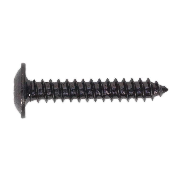 Sealey Self-Tapping Screw 4.2 x 25mm Flanged Head Black Pozi - Pack of 100