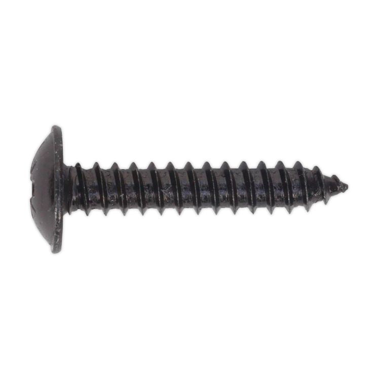 Sealey Self-Tapping Screw 4.8 x 25mm Flanged Head Black Pozi - Pack of 100