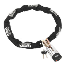 Load image into Gallery viewer, Sealey Motorcycle Chain &amp; Disc Lock 10.5 x 10.5 x 1500mm 4* ART Approved
