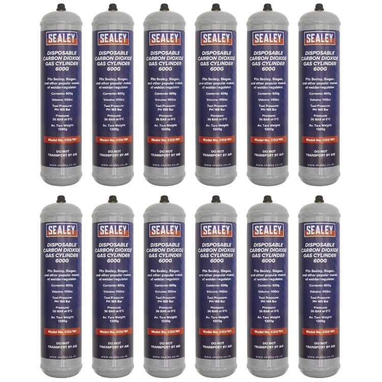 Sealey Gas Cylinder Disposable Carbon Dioxide 600g - Box of 12