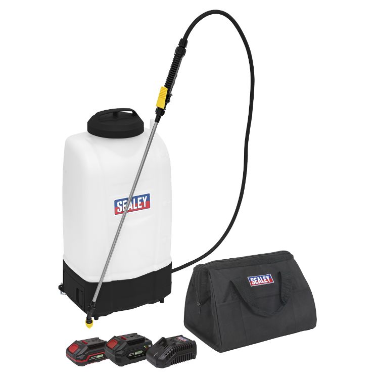 Sealey Cordless Garden Backpack Sprayer 20V SV20 Series 15L - 2 Batteries