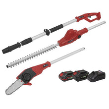 Load image into Gallery viewer, Sealey Telescopic Cordless Hedge Trimmer &amp; Chainsaw Kit 20V SV20 Series - 2 Batteries
