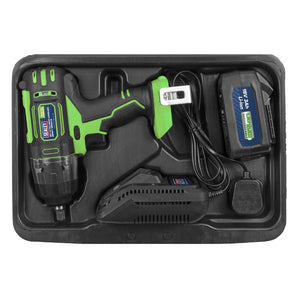 Sealey Cordless Impact Wrench 18V 3Ah Lithium-ion 1/2" Drive Hi-Vis
