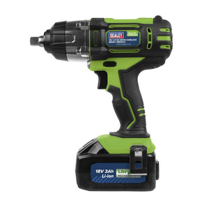 Sealey Cordless Impact Wrench 18V 3Ah Lithium-ion 1/2" Drive Hi-Vis