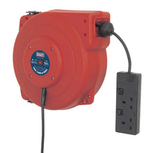 Load image into Gallery viewer, Sealey Cable Reel System Retractable 15M - 2 x 230V Socket
