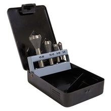 Load image into Gallery viewer, Sealey Slotted Deburring Countersink Drill Bit 90° Set 4pc
