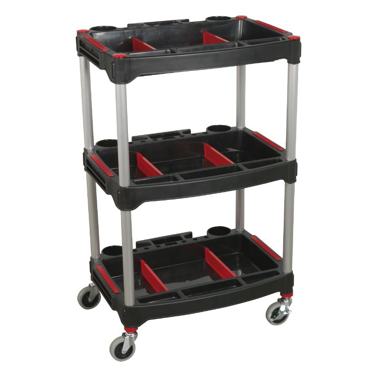 Sealey Workshop Trolley 3-Level Composite, Parts Storage