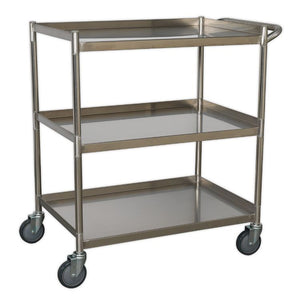 Sealey Workshop Trolley 3-Level Stainless Steel
