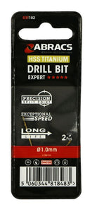 Abracs HSS Titanium Drill Bit 1.0mm (2pc)