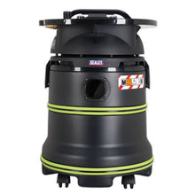 Load image into Gallery viewer, Sealey Vacuum Cleaner Industrial Dust-Free Wet/Dry 35L 1000W/230V Plastic Drum M-Class Self-Clean Filter
