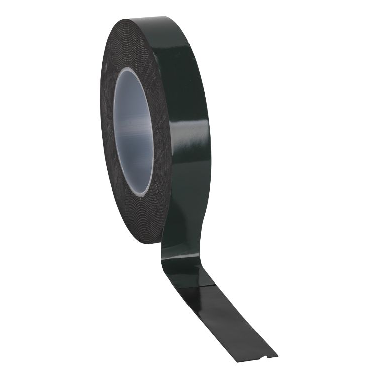 Sealey Double-Sided Adhesive Foam Tape 25mm x 10M Green Backing